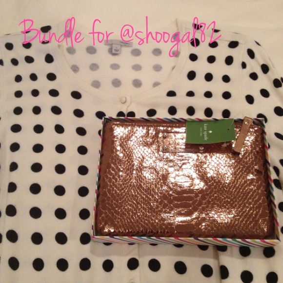 Bundle halogen cardigan & Kate spade cosmetic bag