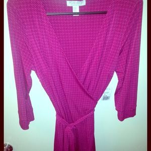 Cute Magenta Wrap Dress