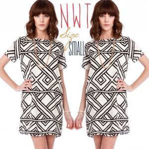 NWT Black and White Shift Dress