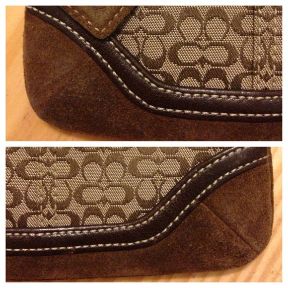 SOLD Brown suede coach wristlet - Picture 3 of 4