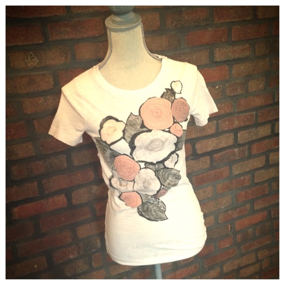 J.Crew Cotton & Silk Flower Tee