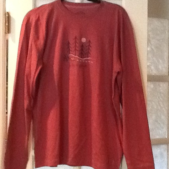 "Life Is Good" Men's Burgundy Long Sleeve T-Shirt