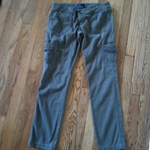 Olive green cargo skinny pants