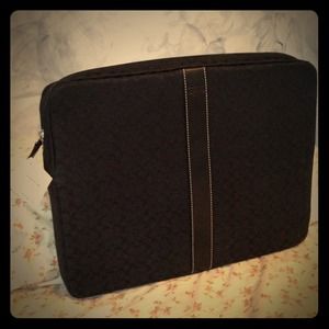 Coach Black Monogram Laptop Case
