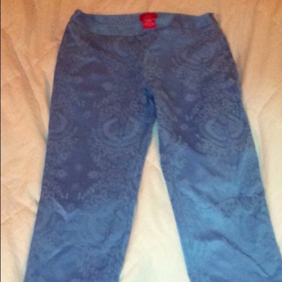 Oscar de la Renta baby blue pants size 10  brocade