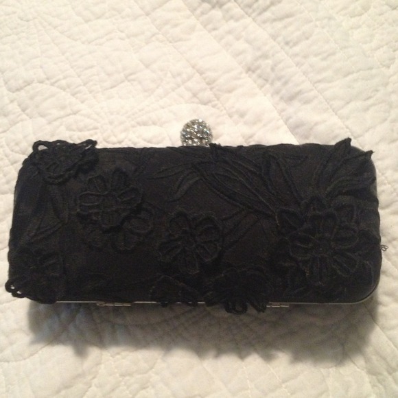 Black formal clutch- hold for panda727