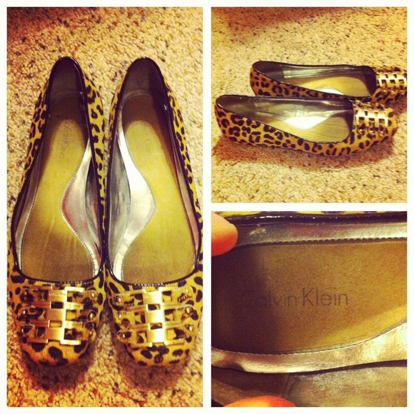 Calvin Klein leopard suede shoes. Worn 2 times.