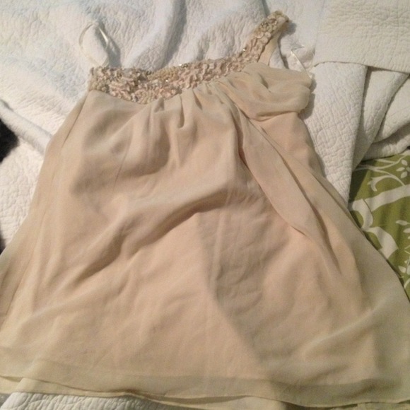XXI cream one shoulder dress