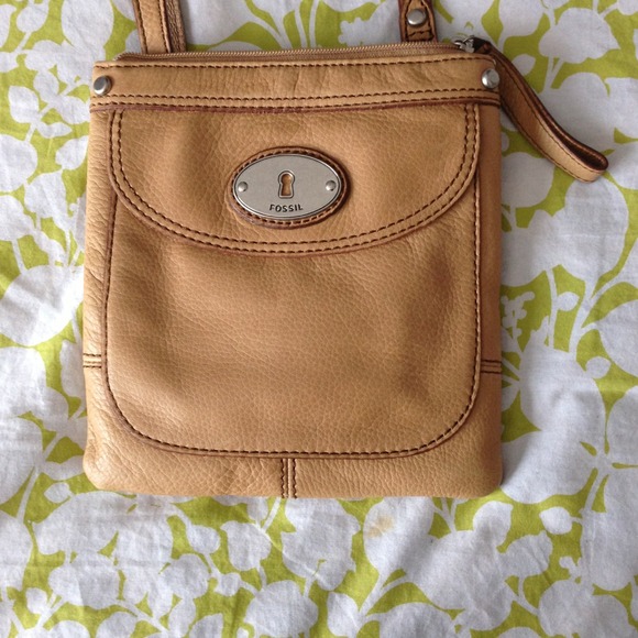 Fossil caramel cross body purse