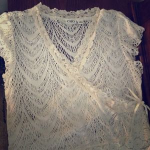 Lace overlay shirt