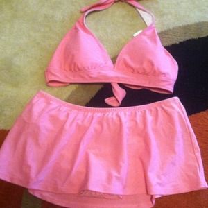 Brand new pink 2 PC swimming suit with panty liner