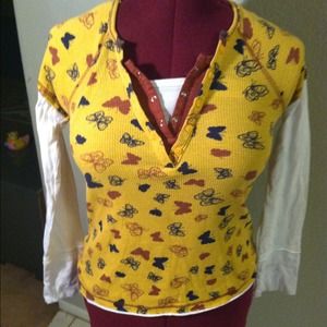 Layered long sleeve shirt