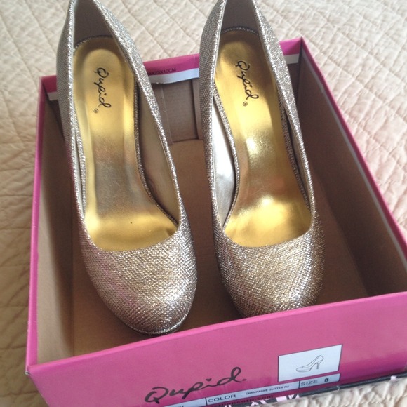 Qupid Heels Champagne Glitter - Picture 4 of 4
