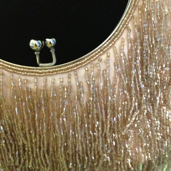 Champaign beaded evening purse - Picture 2 of 3