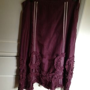 Anthropologie purple silk skirt