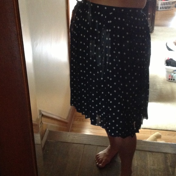 Ralph Lauren Navy & white polka dot skirt.