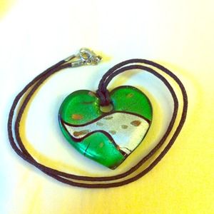Green heart necklace