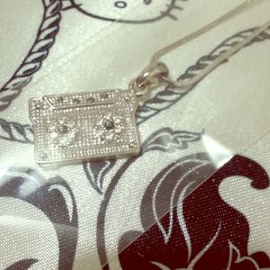 SUPER SALE!!!!! White gold cassette tape necklace