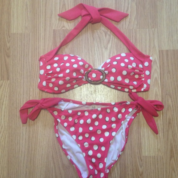 Vs pink polka dot bikini