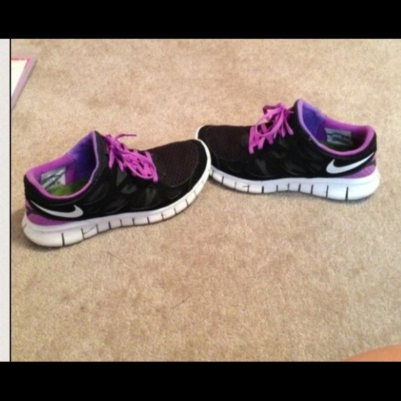 Purple and Black Nike Free