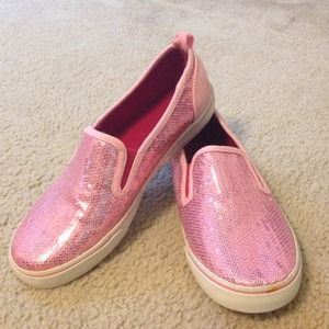 Pink sequin shoes