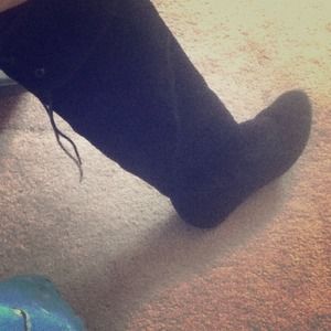 knee-high black boots