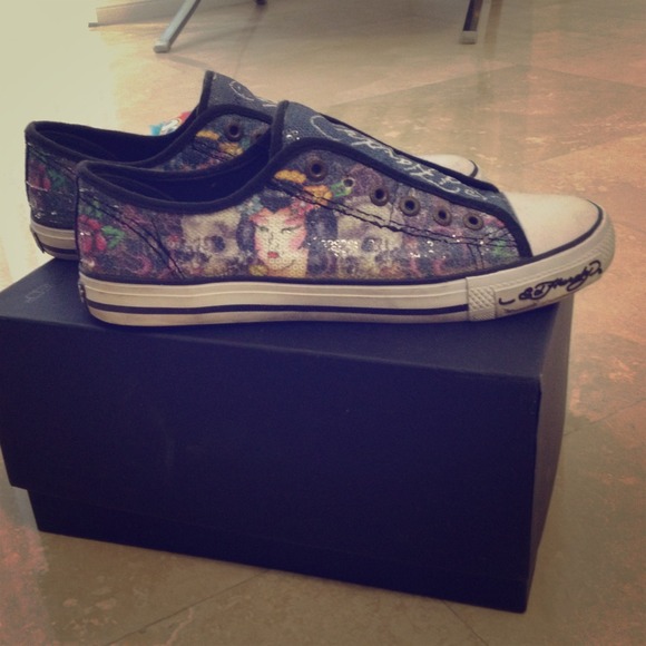 Ed Hardy Blue Tennis Shoes