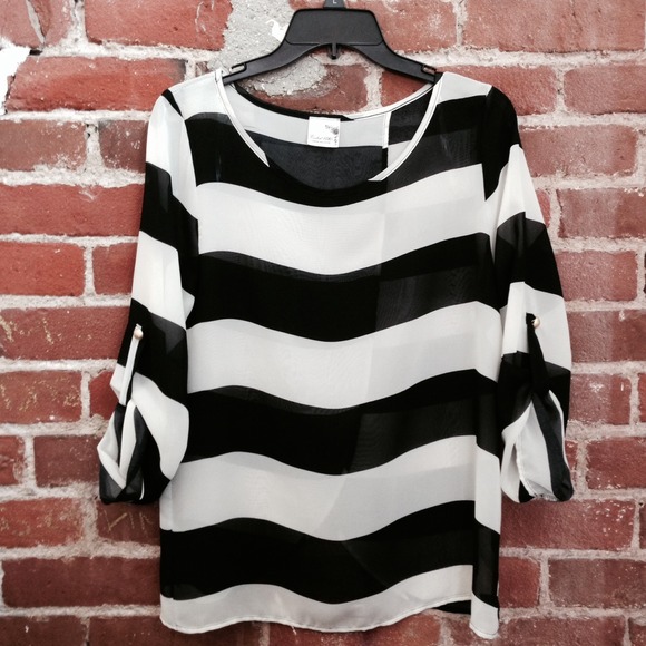 Stripe Chiffon Blouse ****RESERVED FOR MTAV15****