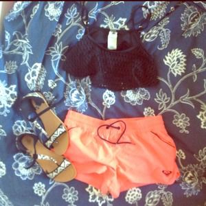 Roxy hot pink surf shorts