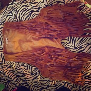 Fringe Vest leather