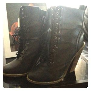 Black lace up boots