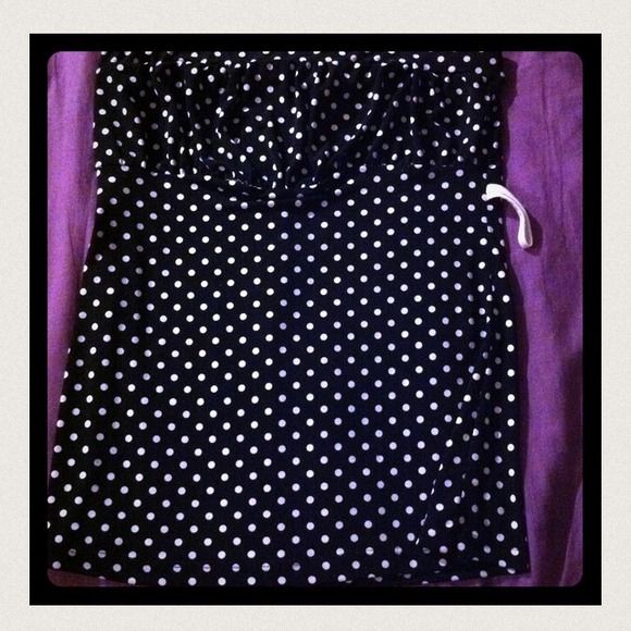 Hold For Meaghan75 Black/White Polka Dot Tube Top