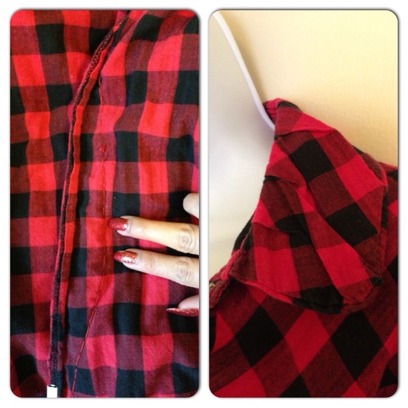 ❗️REDUCED❗️Red and Black plaid shirt - Picture 3 of 4