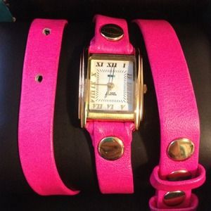 SOLD Neon Pink La Mer Wrap Watch