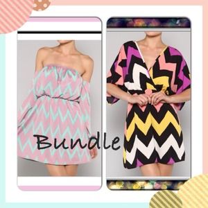 Missoni print dress and mint/pink dress