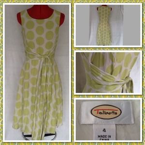 Talbots lime polka dot dress.