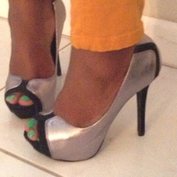 Black and silver Joey heels