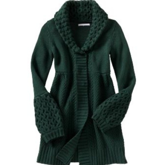 Old Navy Sweaters - Green chunky knit sweater coat & vertigo dress