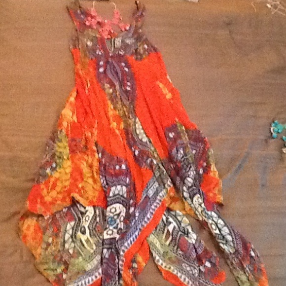 Dresses Boho Racerback Gauze Dress W Handkerchief Hem Poshmark