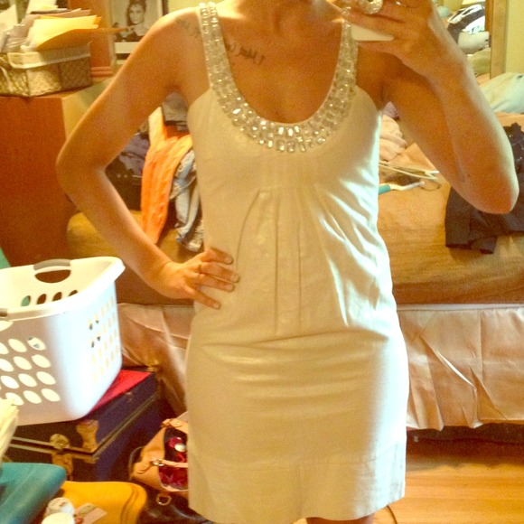 Off white jeweled dress