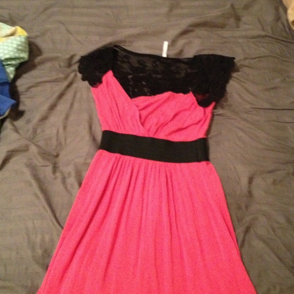 Lacey top back and shoulder dress