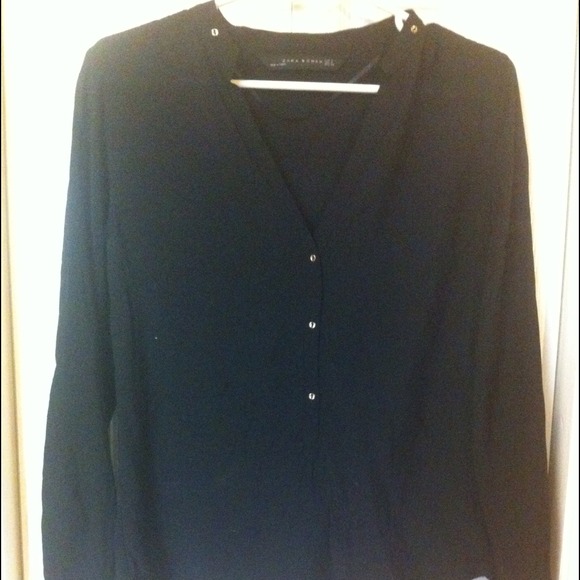 Sold in bundle ❌ 🎉host pick🎉Black Zara blouse - Picture 1 of 3