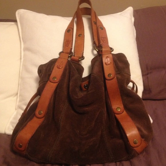 Reduced**** suede and leather Lucky Brand bag