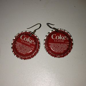 Coke bottle cap earrings