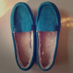 Teal Suede Loafers