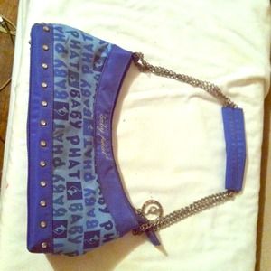 Baby phat blue rhinestone bag