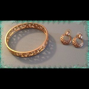 Bangle and matching earrings