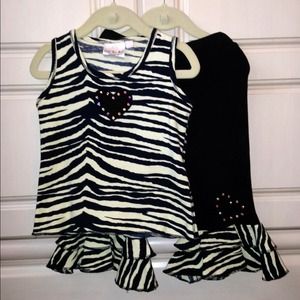 Ooh la la couture rhinestone zebra outfit size 3t