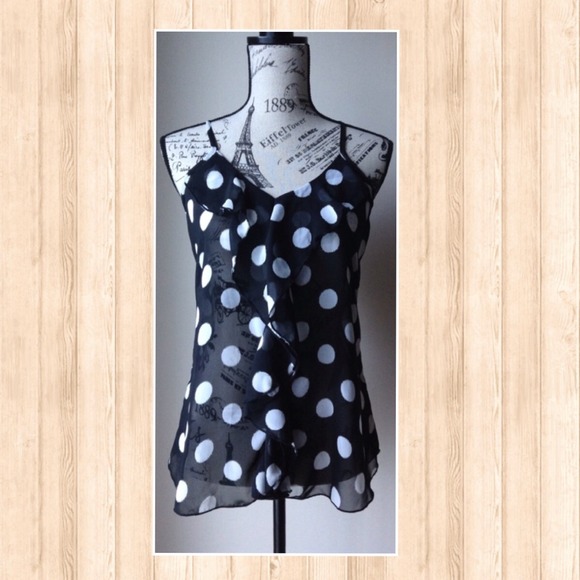 NWOT - Black & White Polka Dot Racerback Tank