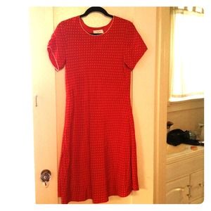 SILK red polka dot dress